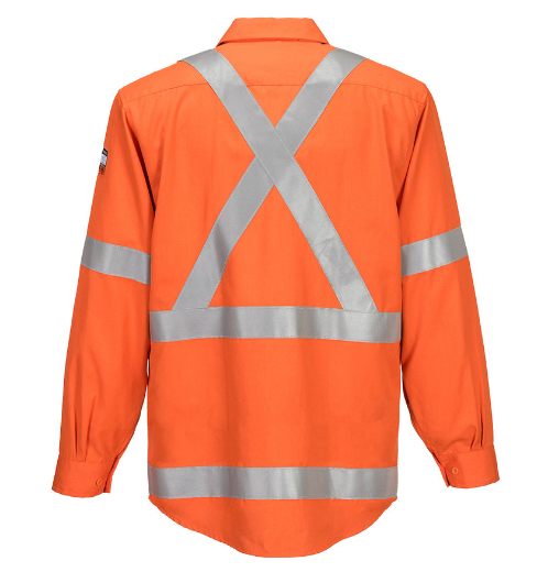 Picture of PORTFLAME Work FR Class D/N X Back Shirt Orange 185gsm L/S