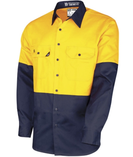 Picture of TRU WORKWEAR Lightweight Vented Hi Vis Drill Shirt 145gsm L/S