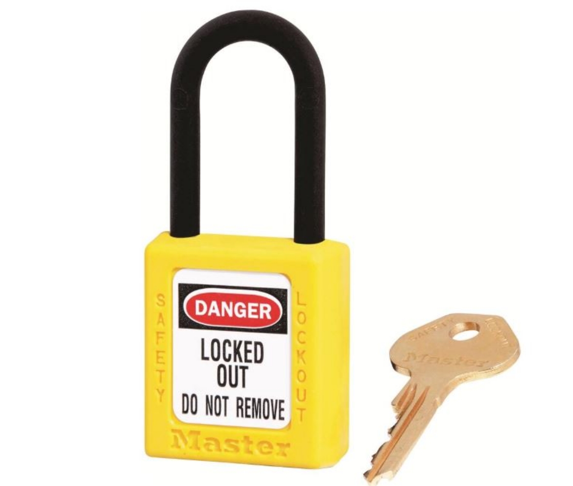 Picture of MasterLock Safety Lockout Padlock - Yellow - Master Lock® - 406 Series - Keyed Alike X6