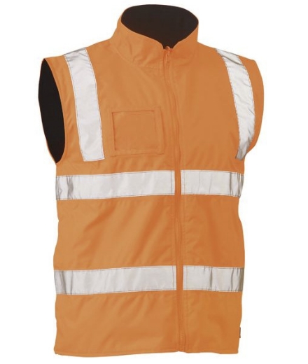 Picture of BISLEY Taped Hi Vis Rail Wet Weather Vest Rail Orange