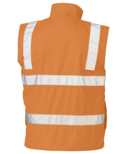 Picture of BISLEY Taped Hi Vis Rail Wet Weather Vest Rail Orange