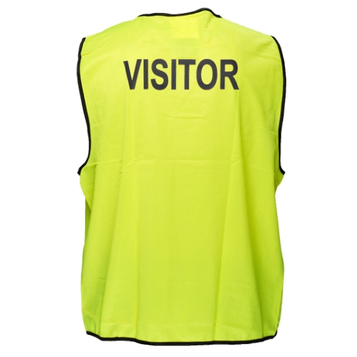 Picture of PORTWEST Hi Vis Class D Safety Vest with Visitor Print Rear of Garment