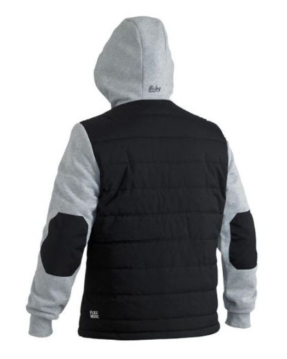 Picture of BISLEY Flx & Move™ Black Contrast Puffer Fleece Hooded Jacket 300gsm