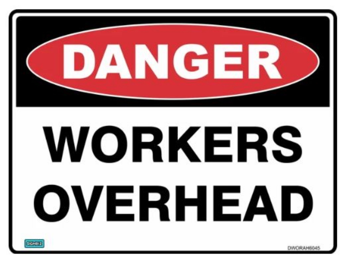 Picture of SIGN Danger Workers Overhead 600 x 450mm 1.4mm Polypropylene