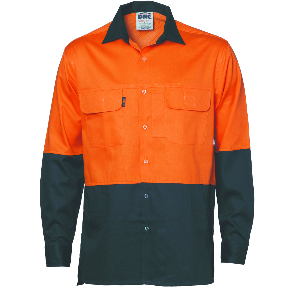 Picture of DNC Hi Vis 3 Way Cool-Breeze 100% Cotton Shirt 155gsm L/S