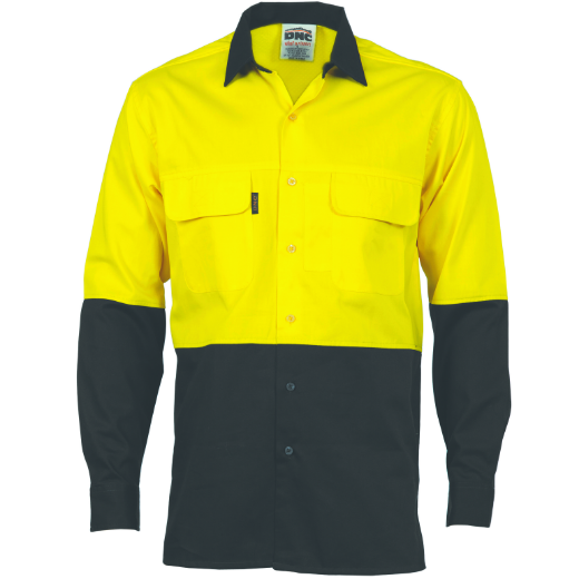 Picture of DNC Hi Vis 3 Way Cool-Breeze 100% Cotton Shirt 155gsm L/S