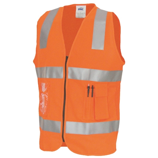 Picture of DNC Day/Night Zipper Closure Side Panel Safety Vest 100% Polyester with Clear ID Pocket and CSR R/Tape 120gsm