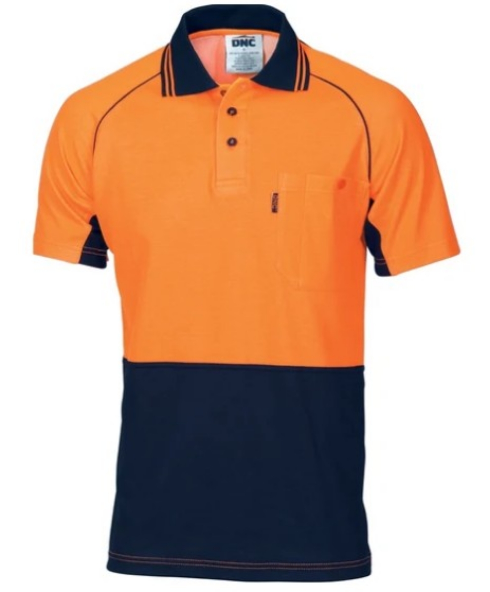 Picture of DNC Hi Vis Cotton Backed Cool-Breeze Contrast Polo Shirt 185gsm S/S
