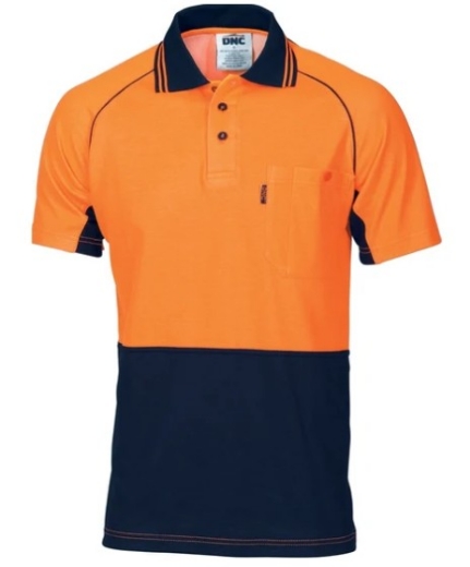 Picture of DNC Hi Vis Cotton Backed Cool-Breeze Contrast Polo Shirt 185gsm S/S
