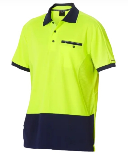 Picture of KING GEE Workcool Hyperfreeze Hi-Vis Lightweight Polo Shirt 170gsm S/S