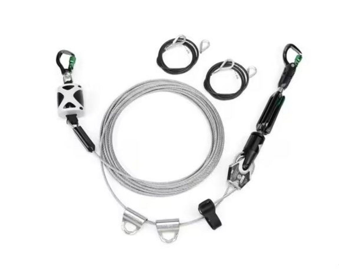 Picture of MSA Temporary Cable Horizontal Lifeline for 2 Workers, 18.3m, with bypass shuttles