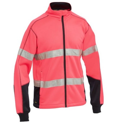 Picture of BISLEY Mens Taped Hi Vis Zip Front Fleece 300gsm