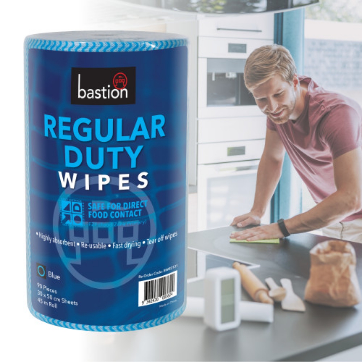 Picture of REGULAR DUTY WIPES - ROLLS BLUE