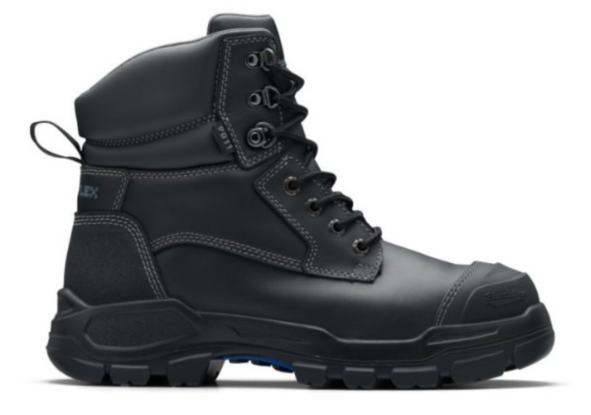 Picture of BLUNDSTONE 150mm RotoFlex Black Water-Resistant Platinum Leather Lace Up Safety Boot
