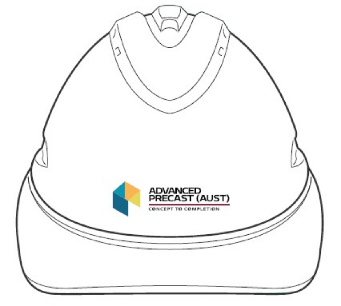 Picture of ProChoice V9 Hard Hat Vented with Ratchet Harness with Advanced Precast Embossed Logo on Front Centre of Cap White